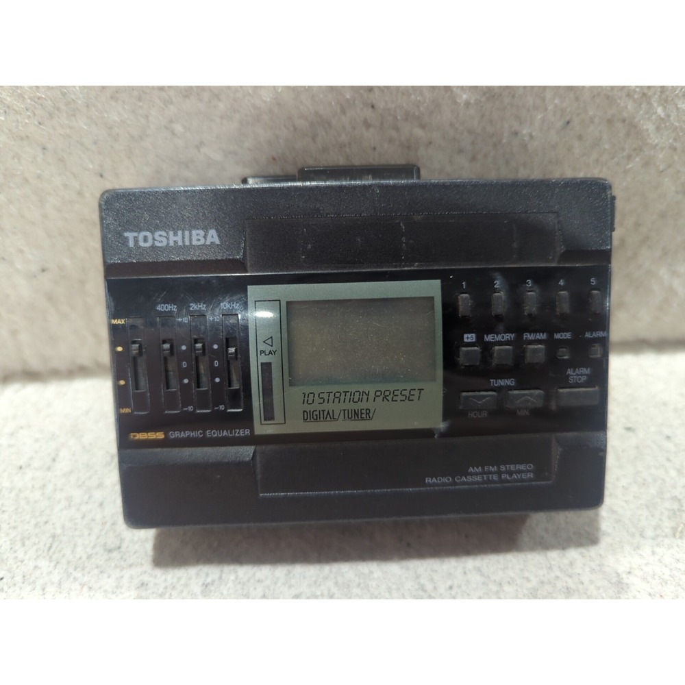 Vintage Toshiba Walkman Stereo  AM/FM Radio Cassette Player KT-4529 UNTESTED